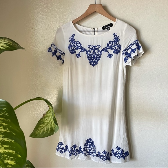 Lulus | Tale To Tell Embroidered Shift Dress - Picture 2 of 7